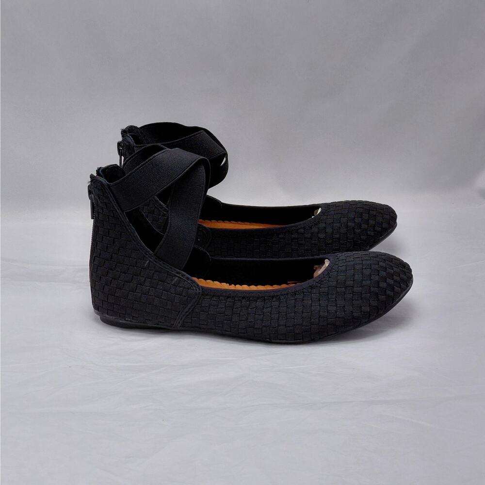 Bernie Mev Womens Ballet Flats Size 38 Black Stretch Comfort Woven Travel Shoes